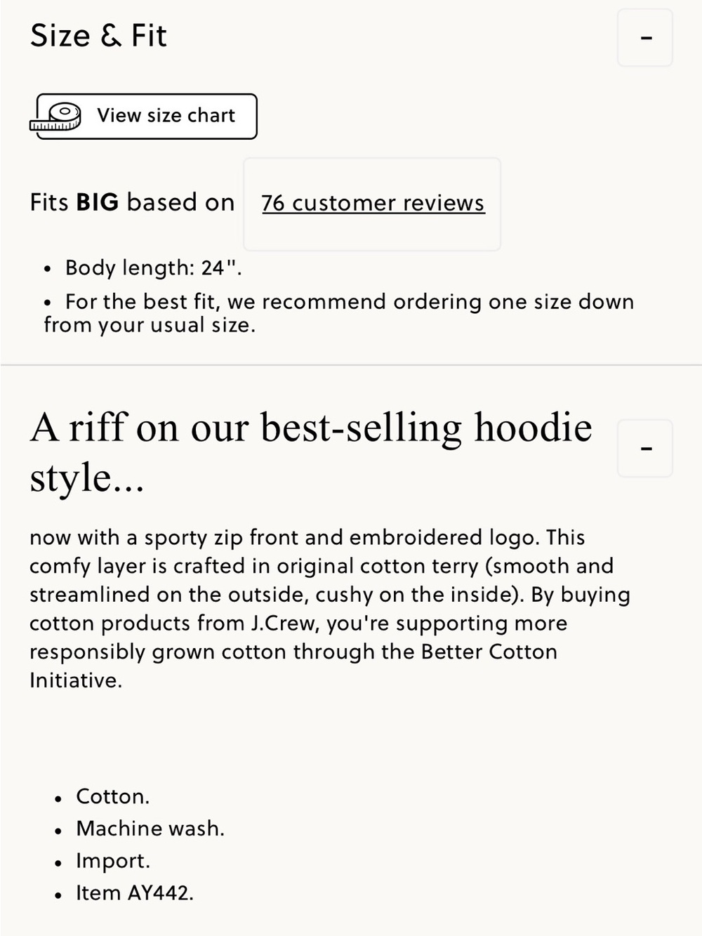 J.Crew University Terry Zip-Up Hoodie with Logo Embroidery in Pale Cypress | XL - Picture 13 of 13